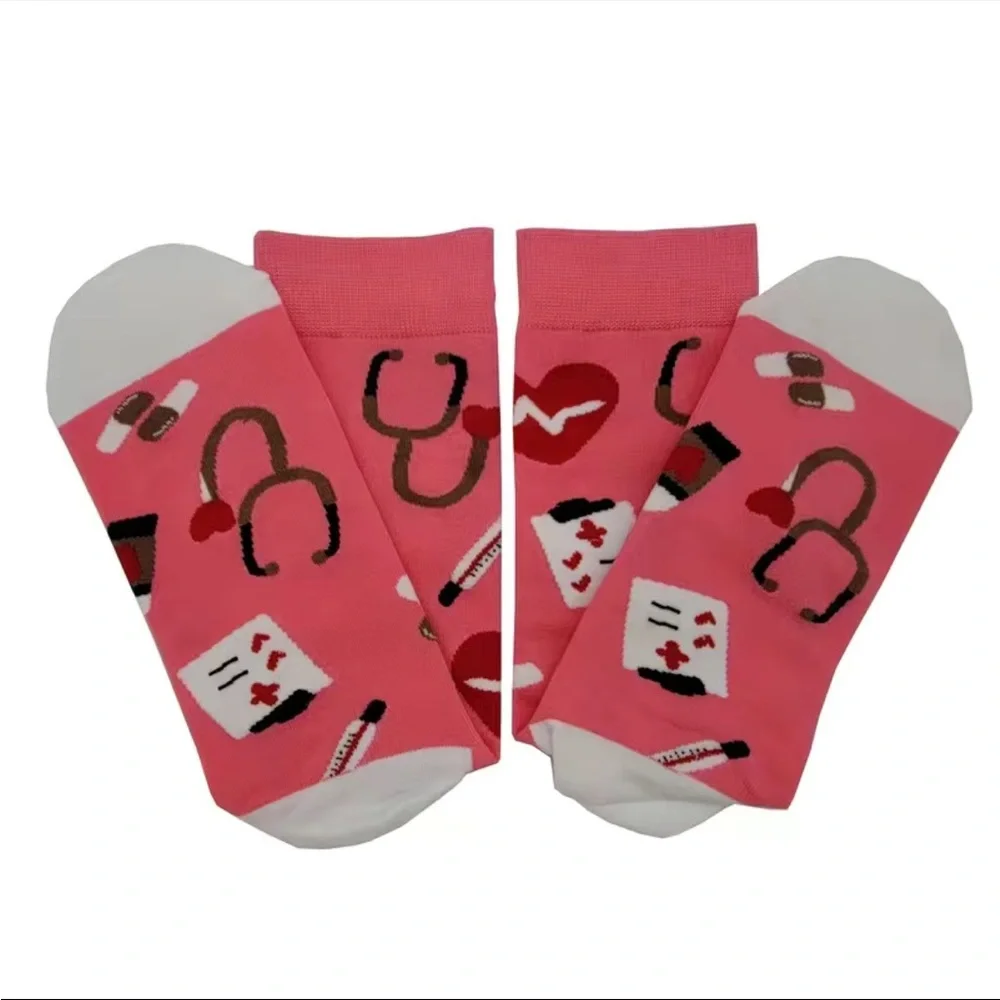 Pink Unisex Doctor/Nurse Socks
